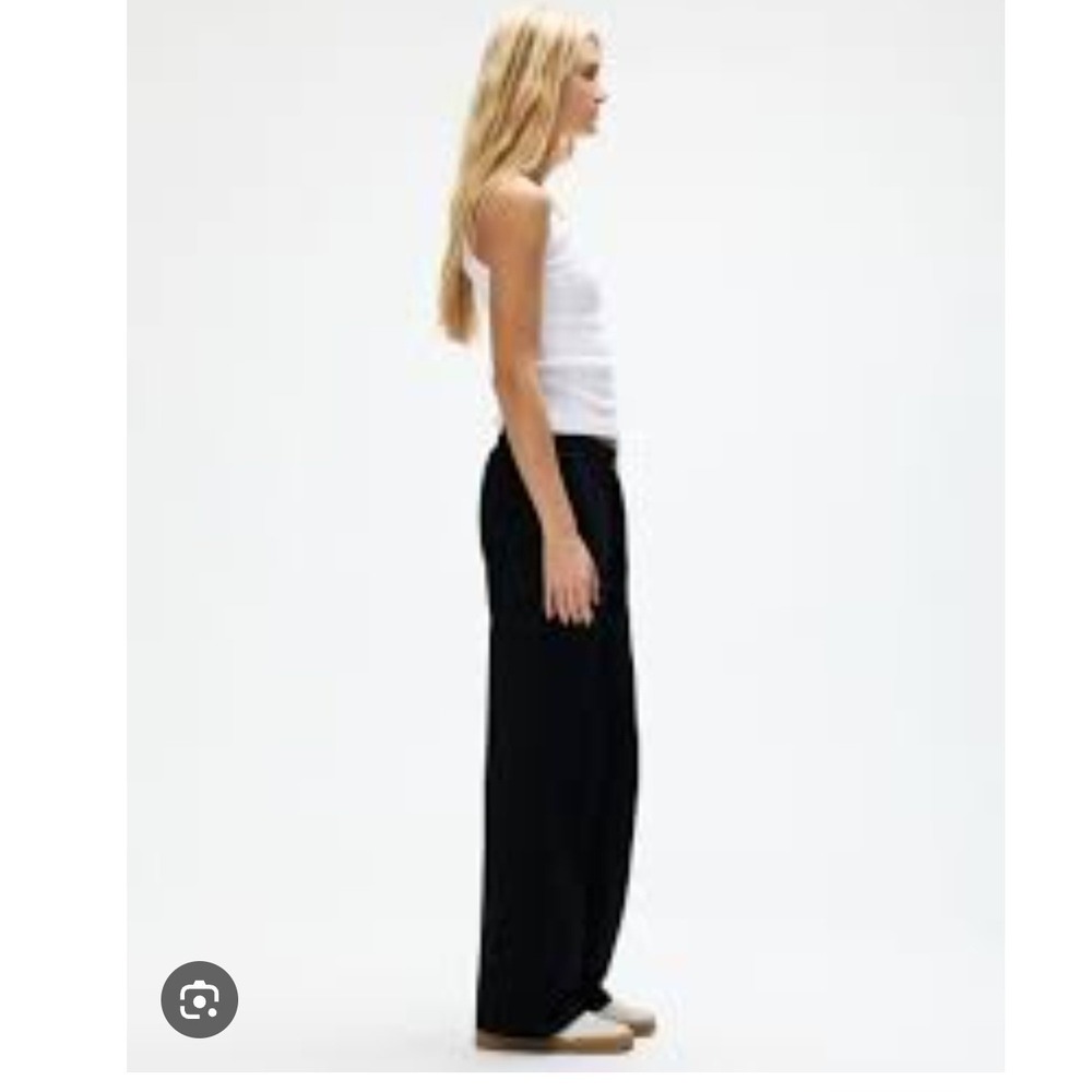 Parke Black 100% Cotton Wide Leg Lounge Pants Elastic Waist Small